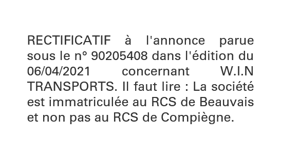 Exemple annonce légale Rectificatif